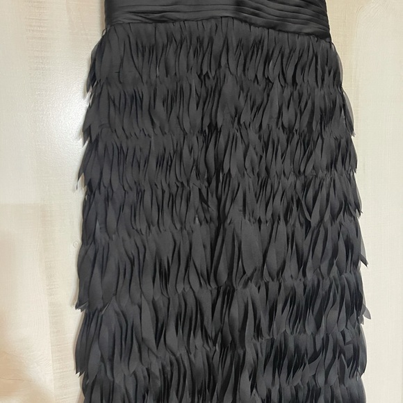 JS Collections black halter feather formal dress 2 - Picture 8 of 16